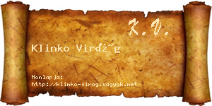 Klinko Virág névjegykártya